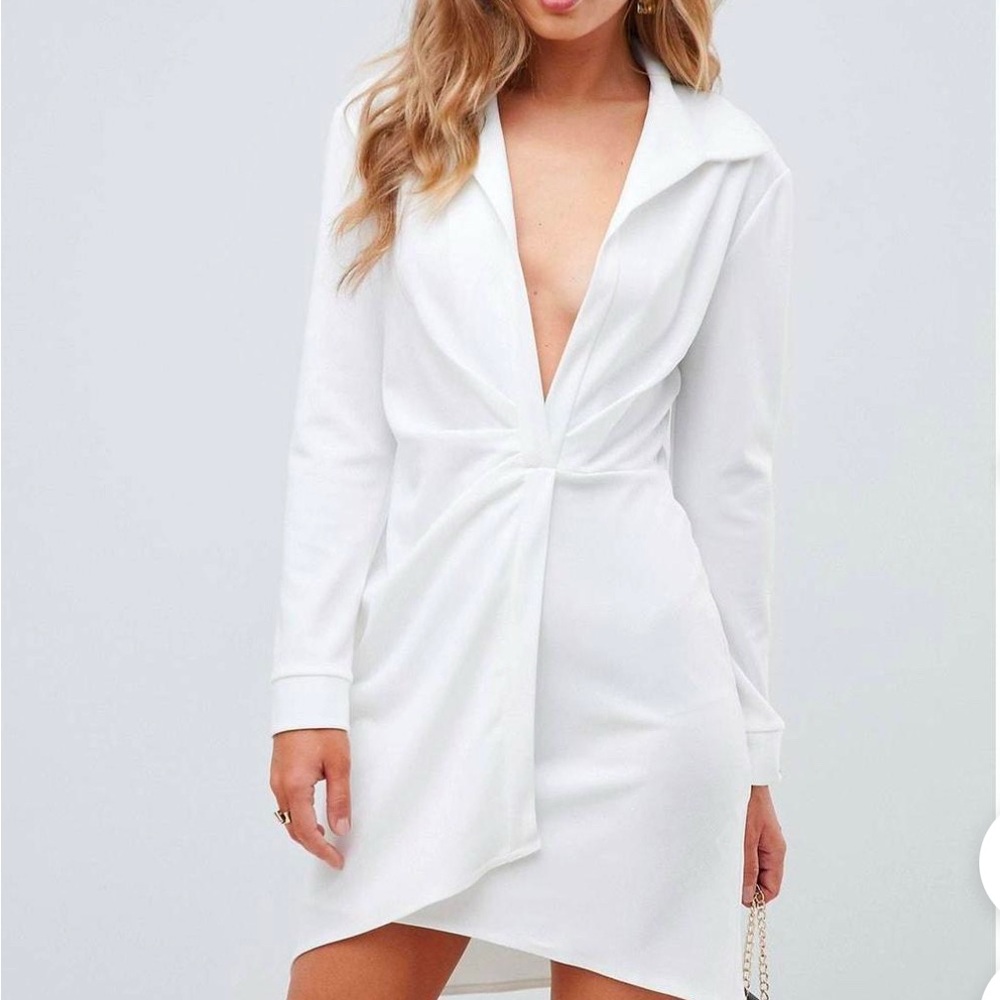Asos Drape Bodycon Shirt Mini Dress Size 4